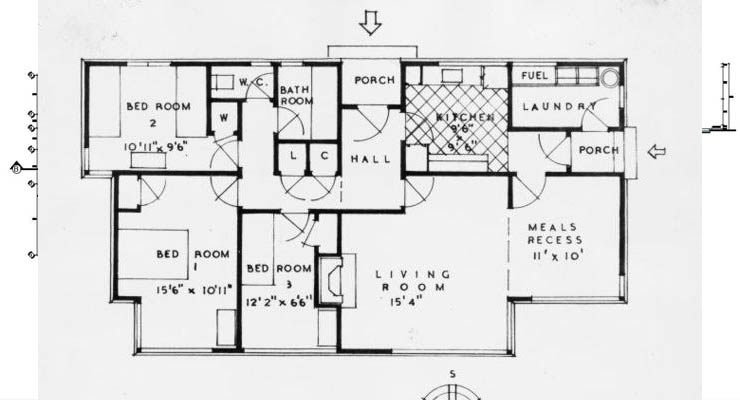 Planos de una casa de fibrocemento grande de una planta