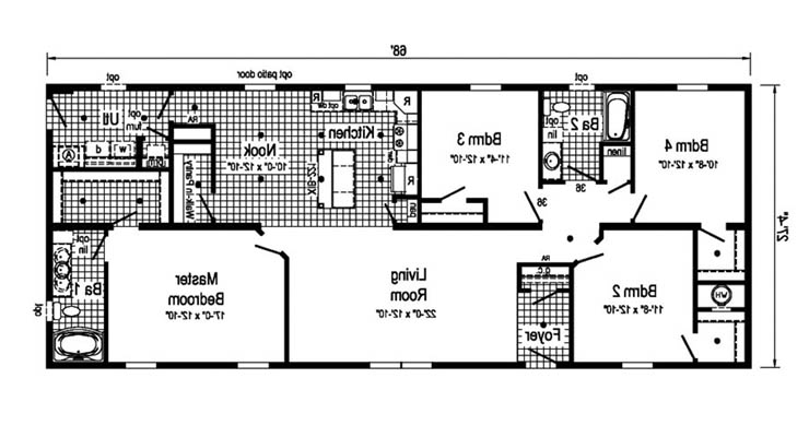 Medidas de una casa modular rectangular