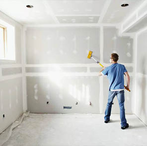 Interior de una casa construida con paneles de durlock