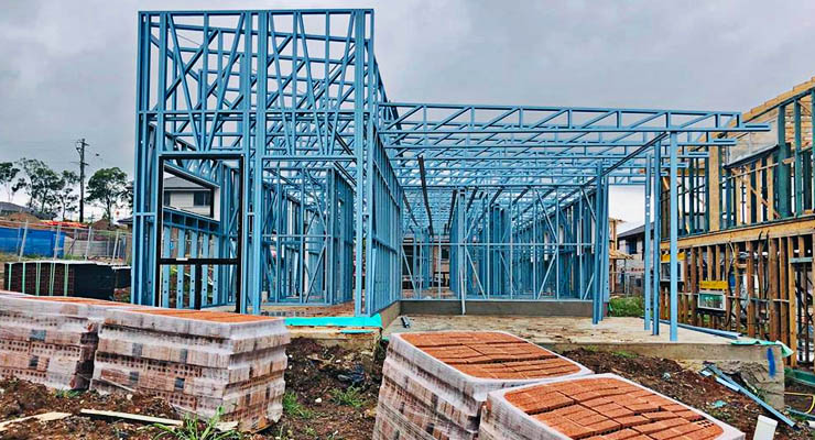 Casa de steel framing en forma de L