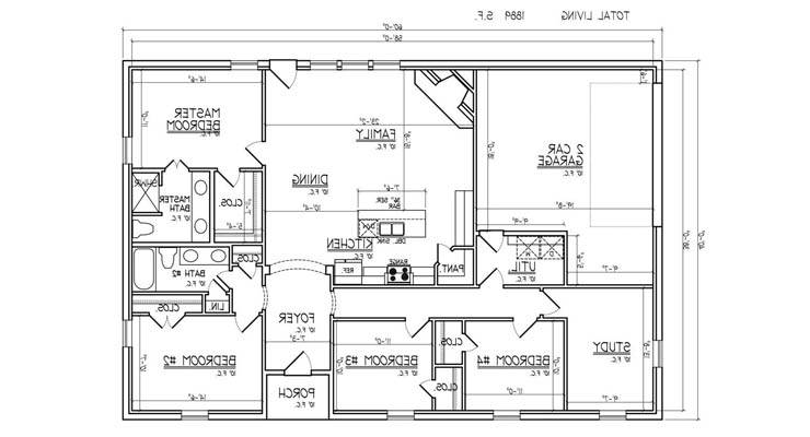 Planos de una casa de steel framing de 4 dormitorios