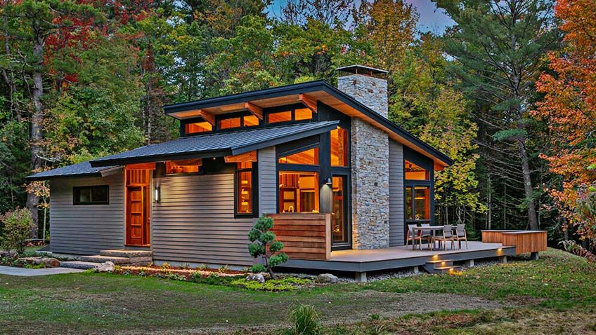 Casa Prefabricada con Chimenea