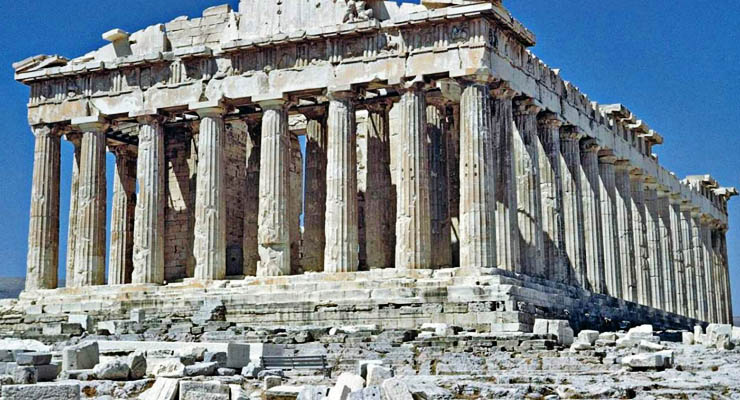 Vista del Partenón griego