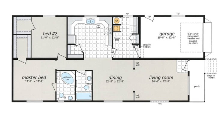 Plano de ejemplo de casa prefabricada americana