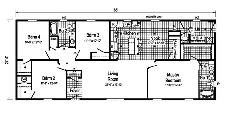 Variante de plano de ejemplo de casa prefabricada americana